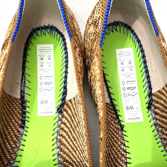 Rothy’s Slip On Ballet Comfort Loafers Bronze Metallic Python Flats Size 9 - Picture 10 of 16